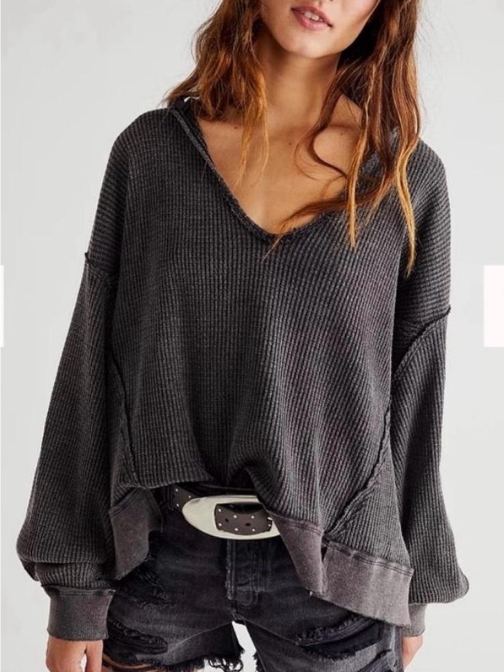 FREE PEOPLE - Buttercup Thermal Sz Medium (oversized)